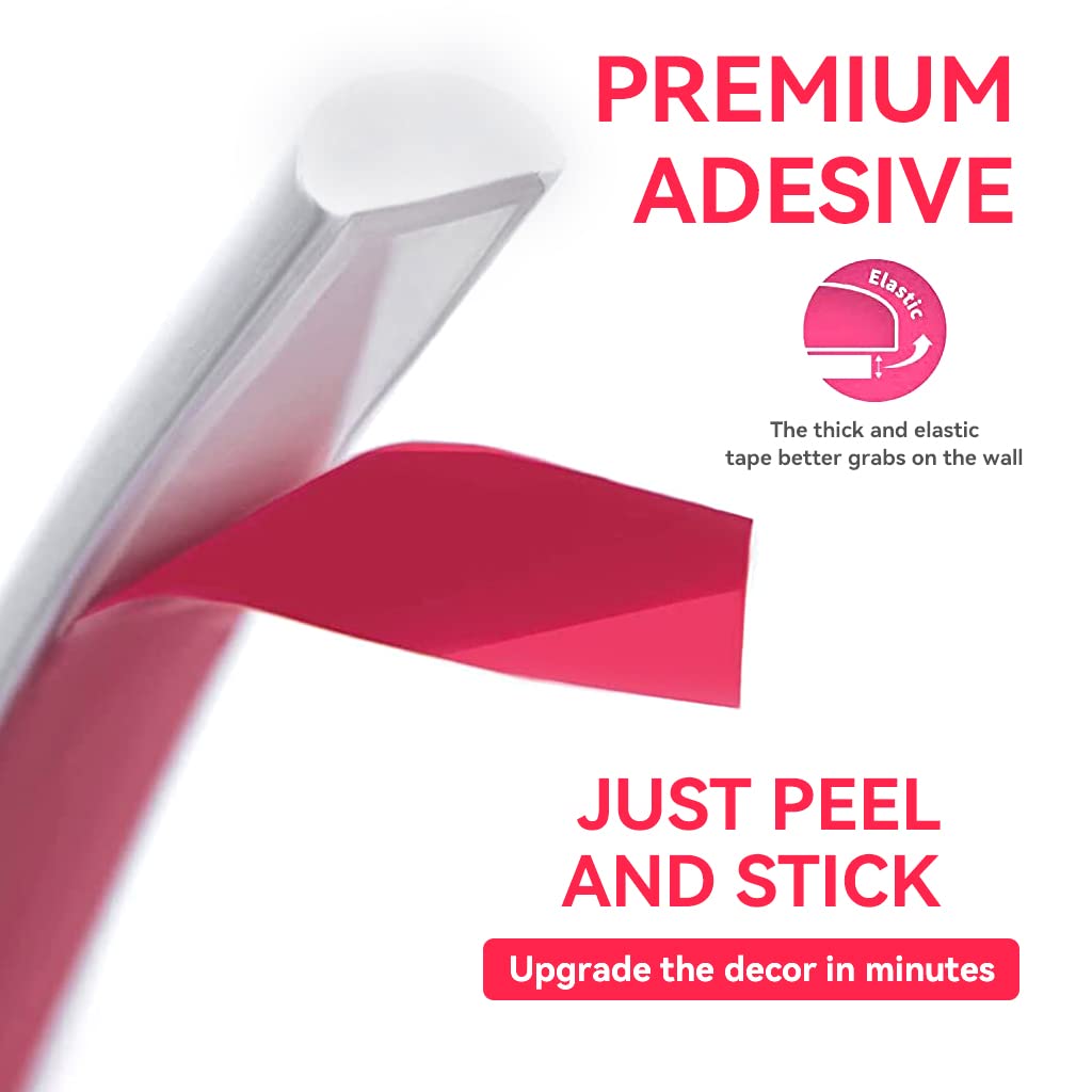 HASTHIP 10 Ft/3 M Wall Sticker Peel and Stick Trim, Self-Adhesive Waterproof Adhesive Liner, Cuttable Wall Baseboard Sticker for Wall Tile Edges, Kitchen Backsplash, Mirror Frame (White) HASTHIP 10 Ft/3 M Wall Sticker Peel and Stick Trim, Self-Adhesive Waterproof Adhesive Liner, Cuttable Wall Baseboard Sticker for Wall Tile Edges, Kitchen Backsplash, Mirror Frame (White)